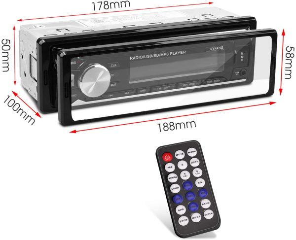 Car Stereos Bluetooth, GOKOCO Car Radio Bluetooth Hands-Free with USB/TF/AUX, 4x60W Single Din Car Stereo with Wireless Remote Control and 7 LED Colors, Support IOS and Android - Image 4