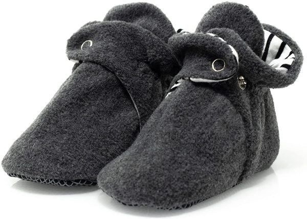 Ella Bonna Mini Fleece Booties with Non Skid Bottom | Flexible | for Baby Boys Girls Toddlers - Image 3