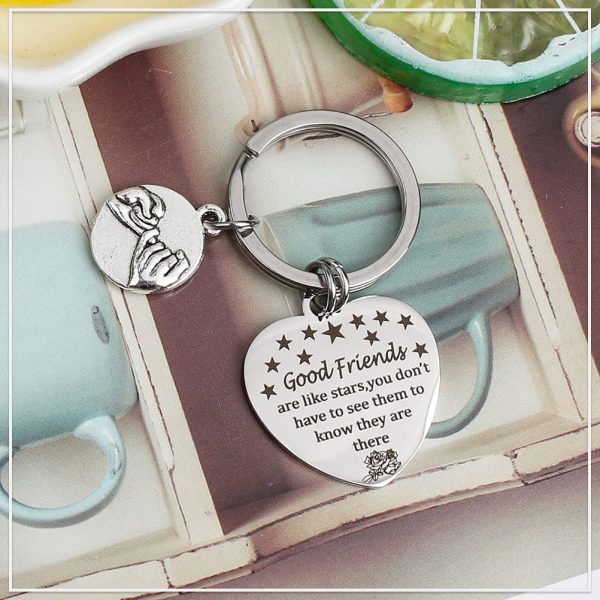 Best Friends Keychain,Good Friend are Like Stars Keyring Friendship Keychain Women Birthday Graduation Gifts - Image 3