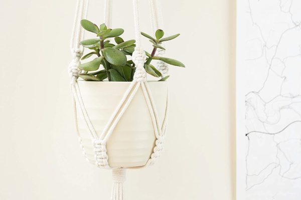 DIY Macrame Kit for Beginners - Beige Plant Hanger - 100% Cotton Rope 5mm - Handmade in the UK - Image 6