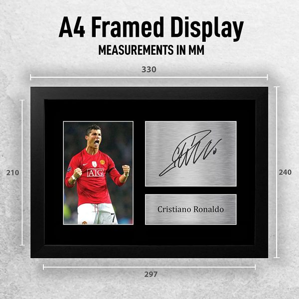 FR A4 Cristiano Ronaldo Manchester United Man Utd Gifts Printed Signed Autograph Picture for Football Fans and Supporters - A4 Framed - Image 7