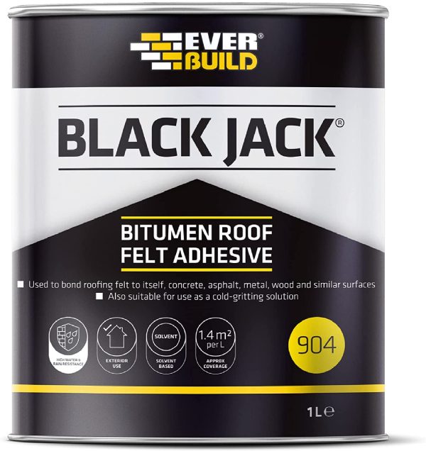 Everbuild Black Jack 904 Roof Felt Adhesive, Black, 1 Litre - Image 5