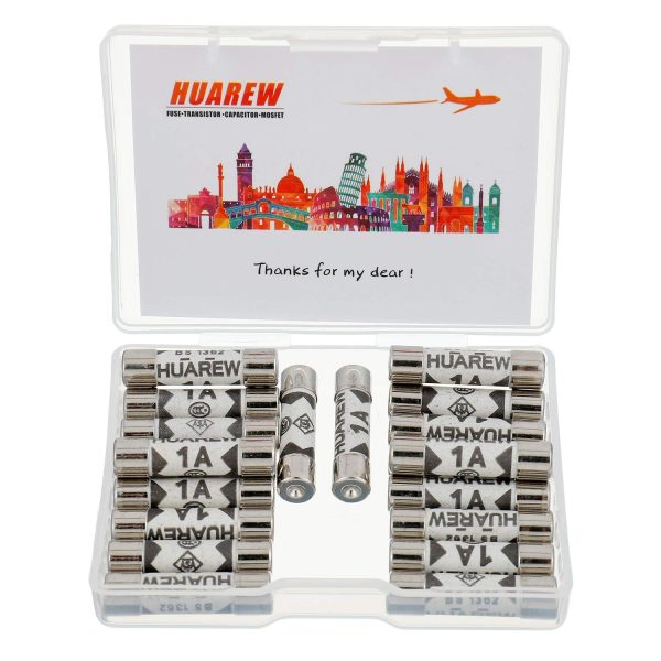 HUAREW 20 Pcs 1A 240V 6.3x25 mm BS1362 0.248x0.984 Inch Ceramic Tube Fuses - Image 2