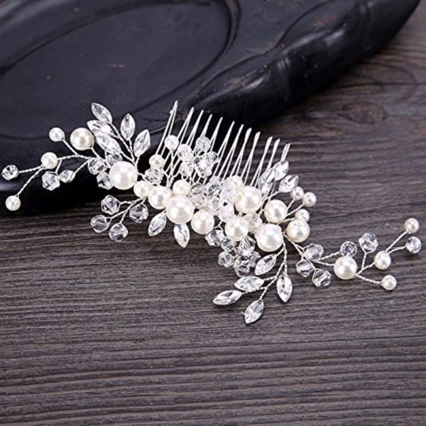 Bridal Flower Side Hair Clips Pearl Bridal Headpiece Wedding Accessories - Image 3