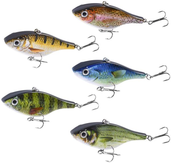 Magreel Crankbaits Set Fishing VIB Lures Kit Minnow Crankbaits Topwater Floating Lures Life-Like Swimming Swimbait for Trout Bass Perch Pike with Tackle Box 5pcs/Pack - Image 2