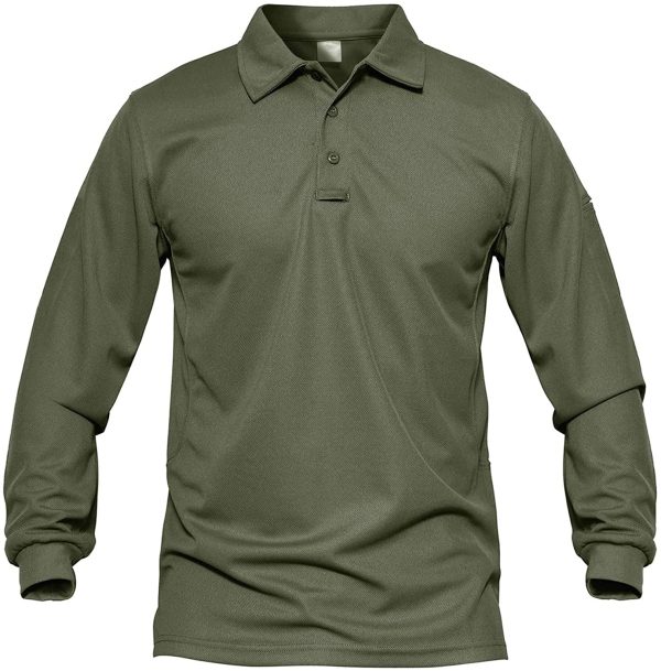 MAGCOMSEN Men's Quick Dry Long Sleeve Polo Shirts for Casual Military Golf Hiking - Image 4