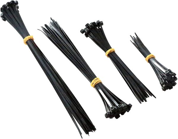 ? Premium Cable Ties Black - 100 Pack 3.6mm Zip Ties Heavy Duty, Cable Tie, Tie Wraps for Home, Office, Garden, Assorted in Sizes 100mm, 150mm, 200mm, 250mm, (25 Premium Plastic Ties Per Size) - Image 3