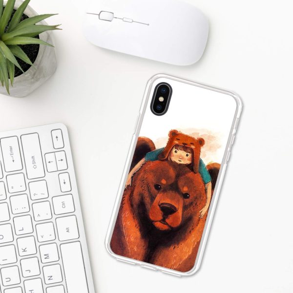 Bear iPhone case XR 11 X XS MAX Pro 8 7 Plus 6 6s 5 5s SE 2020 ten 10 Plastic Silicone Apple iPhone phone case gift nature animal zoo illustration white grizzly forest brown