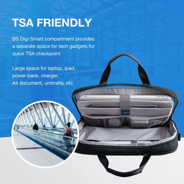 Laptop Bag for Women Men,BAGSMART 15.6 Inch Laptop Case Computer Bag Briefcase Work Shoulder Bag - Image 4