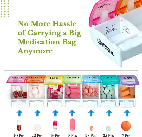 Pill Box Organiser ?C Weekly Tablet Box for Vitamins, Supplements, and Medication for Travel ?C Premium Quality Food Grade Material - Image 4