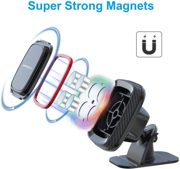 Magnetic Phone Car Mount, APPS2Car 360?? Dashboard Magnetic Car Phone Holder, Universal Car Phone Holder Magnet, Compatible with iPhone 11 Pro XS Max X 8 Samsung Oneplus etc - Image 3