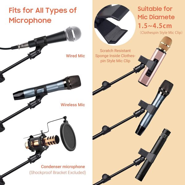 CAHAYA Tripod Boom Sheet Microphone Stand Metal Portable with Carrying Bag, for Performance Singing Speech Wedding Stage and Outdoor CY0239