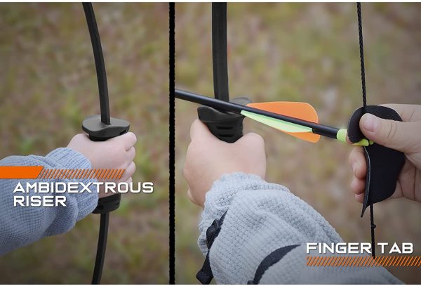 Recurve Bow and Arrow Set Outdoor Youth with Quiver Children Junior Archery Beginner Longbow Target Training for Teen Teams Game - Image 5