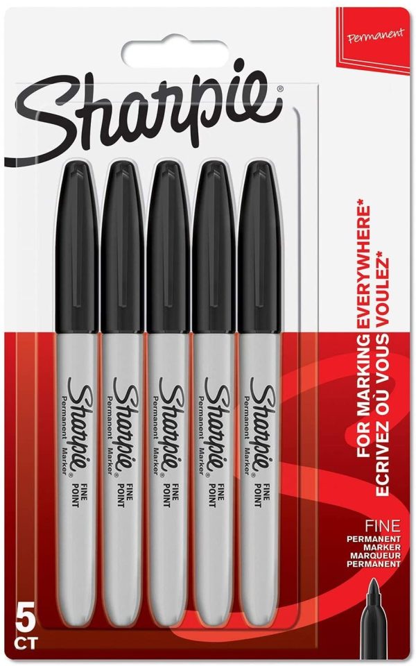 Sharpie Permanent Markers | Fine Point | Black | 5 Count - Image 7