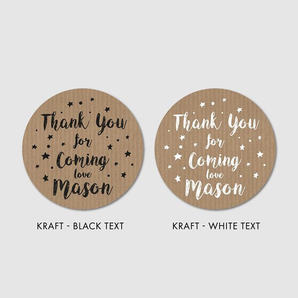 Personalised Stars Birthday party stickers, Rosegold Gold Silver Birthday stickers with custom name and number, Custom round sticker"Thank you for coming", Personalised labels stickers - BIRTHDAY36 - Image 6