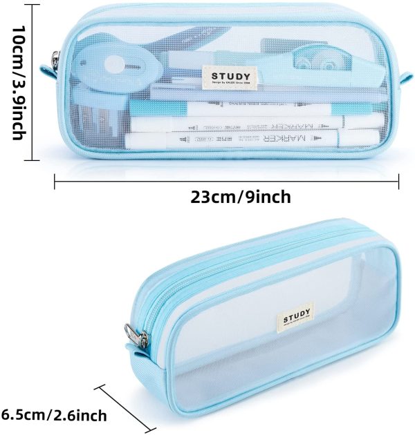 KALIDI Clear Pencil Case Large Pen Bag Stationery Pouch Cosmestic Make up Bag for Student School College Office - Image 5