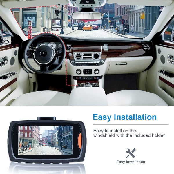 Dash Cam ,??2021 New Version?? 1080P Full HD Dash Camera for Cars Front with 3-Inch LCD Screen, Night Vision, 170?? Wide Angle, G-Sensor Motion Detection and Parking Monitor , Loop Recording - Image 2