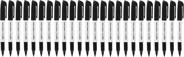 Permanent Markers - Assorted - Pack of 12 & Permanent Markers, Black, 24-Pack