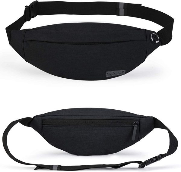 MAXTOP Bumbag Waist Fanny Pack Running Belt for Men Women Unisex Bum Bag with Headphone Jack and 4-Zipper Pockets Adjustable Belt for Outdoors Workout Hiking Gifts for Men Women - Image 5