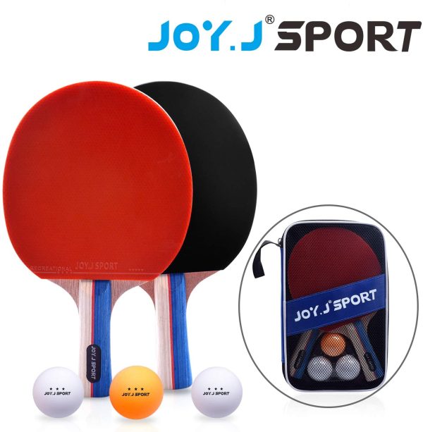 Joy.J Sport Table Tennis Bats, Pingpong Racket Set with 2 Bats and 3 Balls, TT Paddle for Home Indoor or Outdoor Play (Recreational set) - Image 3