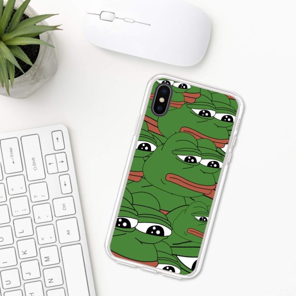 Pepe the Frog iPhone case XR 11 X XS MAX Pro 8 7 Plus 6 6s 5 5s SE 2020 ten 10 Plastic Silicone Apple iPhone phone case gift meme angry smile sad animals face