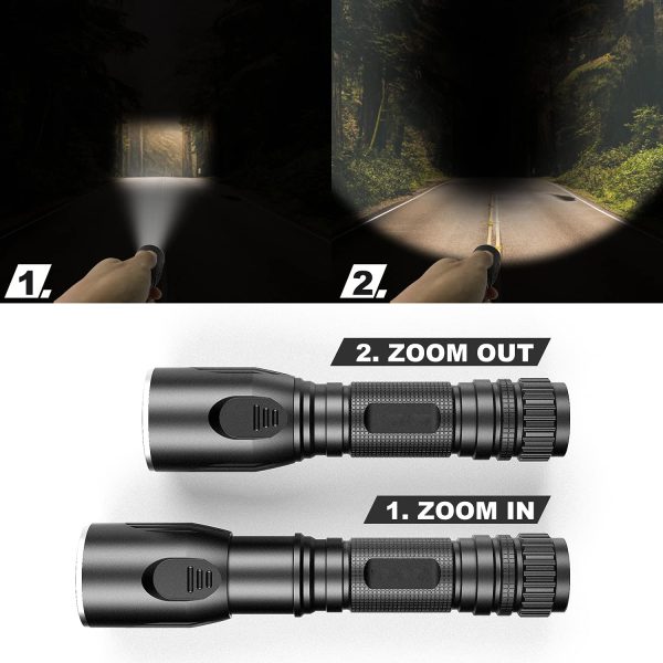 kizplays LED Torch Rechargeable Torch Powerful Flashlight 1200 Lumens 2200mAh Mini Torch with 5 Modes Waterproof for Camping - Image 7