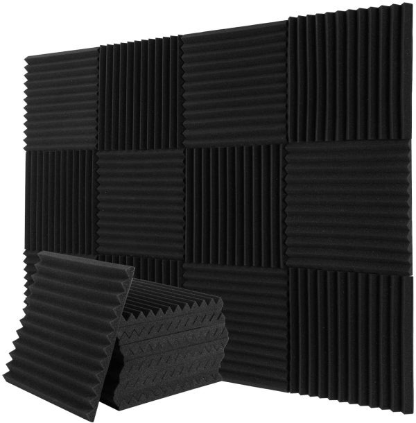 Donner 12-Pack Acoustic Foam Panels Wedges, Fireproof Soundproofing Foam Noise Cancelling Foam for Studios, Recording Studios, Offices, Home Studios 1???? x 12???? x 12???? - Image 3