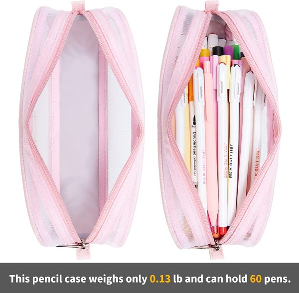 KALIDI Clear Pencil Case Large Pen Bag Stationery Pouch Cosmestic Make up Bag for Student School College Office - Image 6