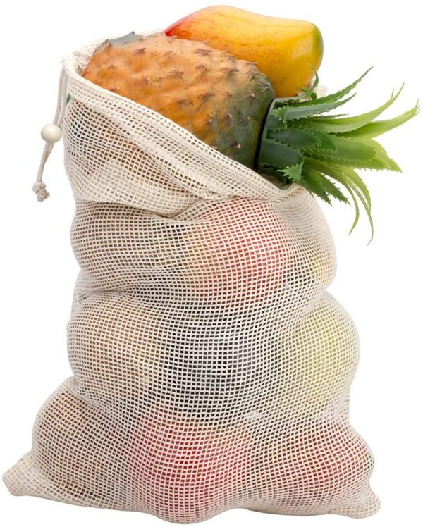 Produce Bags,11 Pack Reusable Produce Bags,Natural Mesh Cotton, Plastic Free, Eco Friendly Produce Bags (3 Small, 4 Medium, 3 Large, 1 Storage Bag) - Image 3