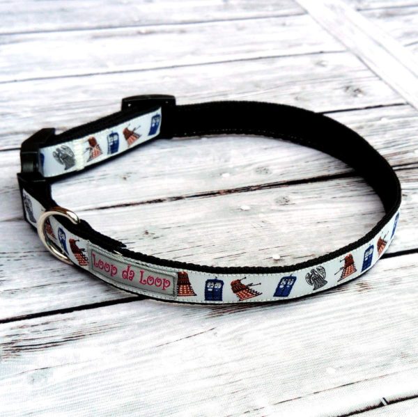 Loop-da-Loop Dr Who dog collar (Small - 10-14", 0.75" wide) - Image 6