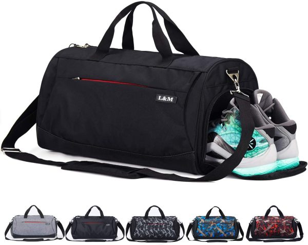 kasibon Sports Gym Bag with Shoes Compartment and Wet Pocket, Travel Duffle Bag for Men and Women