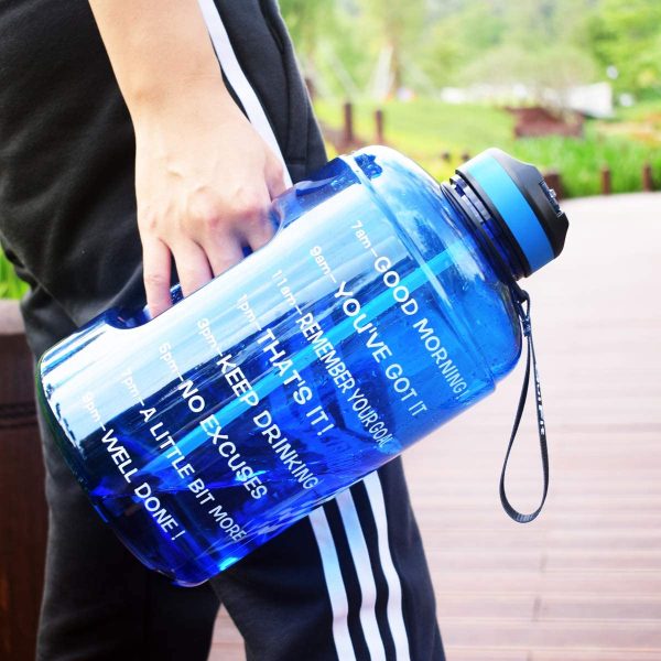 QuiFit 3.78/2.2 Litre Motivational Water Bottle - with Straw & Time Marker,Wide Mouth,BPA Free,Reusable,Ideal for Gym,Outdoor Sport,Home & Office - Image 5