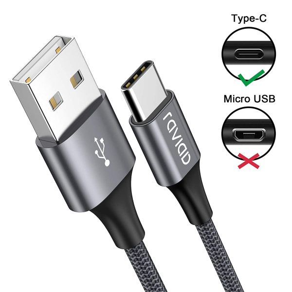 RAVIAD USB C Cable, 4Pack 0.5M+1M+2M+3M Nylon Braided USB Type C Fast Charging Charger Cable for Samsung Galaxy S10/S9/S8+/S8, MacBook, Huawei P30/P20/P10, Google Pixel, Sony Xperia XZ, OnePlus Grey - Image 7