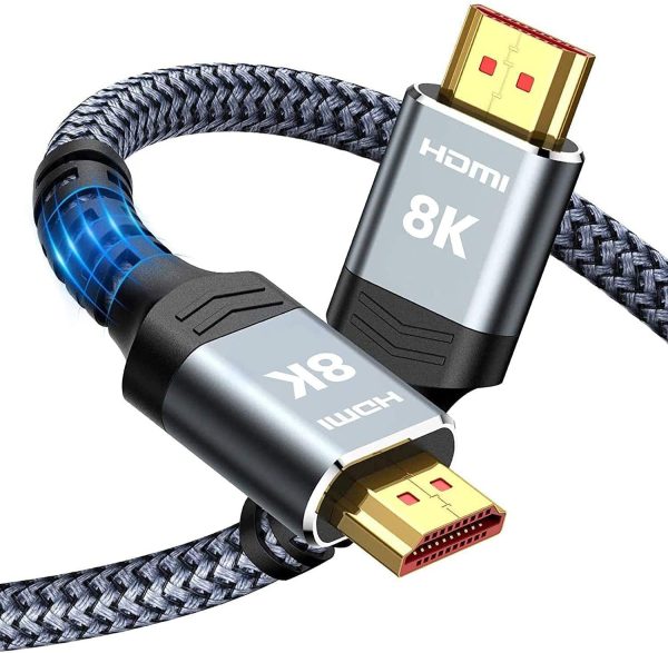 HDMI cable 2m, 8K hdmi cable Snowkids 8K 2.1 cable, 8K@60Hz hdmi, 4K@120Hz, eARC HDR10 4:4:4| 21:9, HDCP 2.2/2.3 Dolby, 3D, VRR, Ethernet, Compatible with Latest game console/Roku TV/HDTV/Blu-ray - Image 2