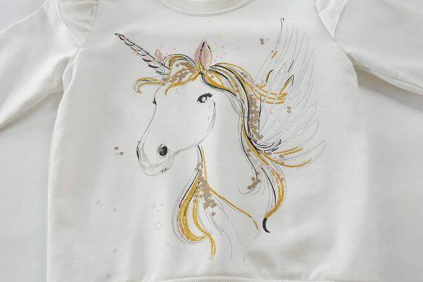 DHASIUE Baby Girls Unicorn Sweatshirt Jumper T-Shirt Cute Long Sleeved Tops Casual Cotton Tee Shirts Kids Toddler Clothes Age 1 2 3 4 5 6 7 Years - Image 2