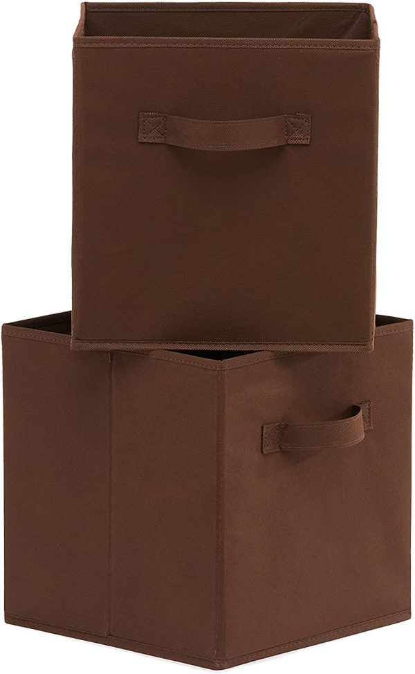 Foldable Storage Cubes (6 Pack), Beige & Foldable Storage Cubes (6 Pack), Brown - Image 3