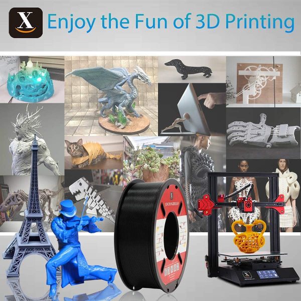 PLA 3D Printer Filament , PLA Filament 1.75mm, 1.75mm Printing Material Accuracy +/- 0.02 mm 1kg/Spool , PLA Black - Image 7