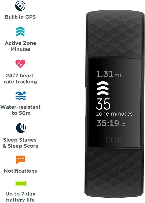 Fitbit Charge 4 Advanced Fitness Tracker with GPS, Swim Tracking & Up To 7 Day Battery - Image 3