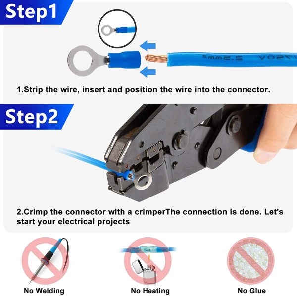 Electrical Terminals, 1200PCS Crimp Connectors,  Electrical Crimp Terminals with 18 Sizes Insulated Terminal Set - Image 4