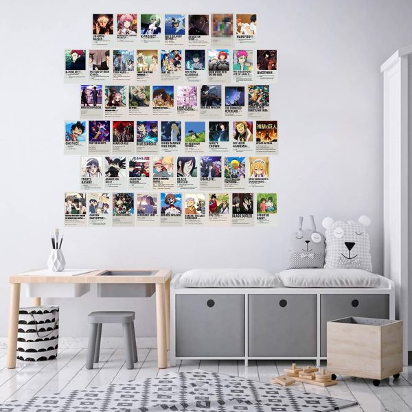 GROBRO7 50Pcs Anime Movie Wall Collage Kit, Aesthetic Picture Indie Room Decor, Art Posters for Dorm Decor, Wall Art Prints for VSCO Girls Boys, Aesthetic Photo Display, Bedroom Decor for Anime Lovers - Image 6