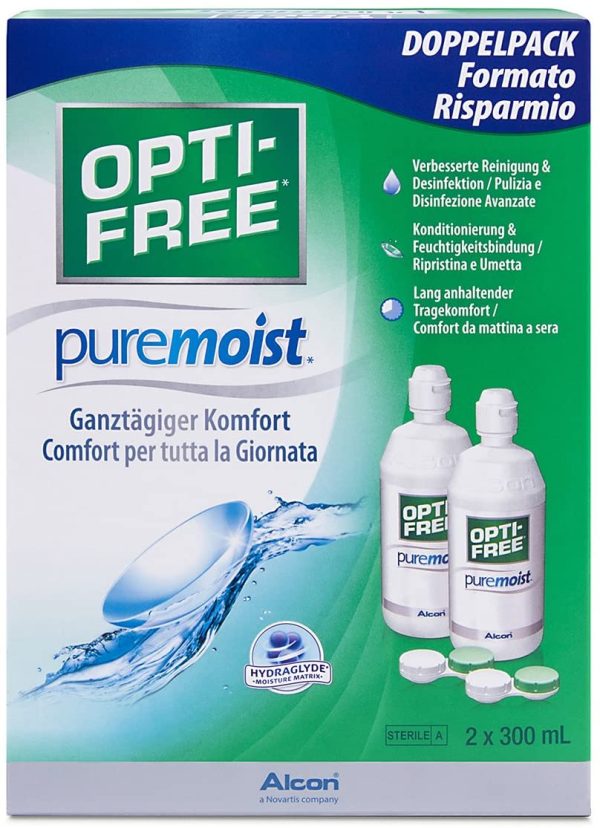 OPTI-FREE PureMoist Contact Lens Solution, 300ml, Economy Pack - Pack of 2 - Image 4