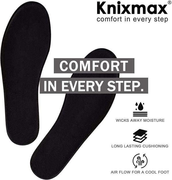 Knixmax Women Men Memory Foam Insoles Comfort Shoe Inserts Shock Absorption Cushioning Foot Support Pads Inner Soles for Trainers Boots Wellies - Image 5