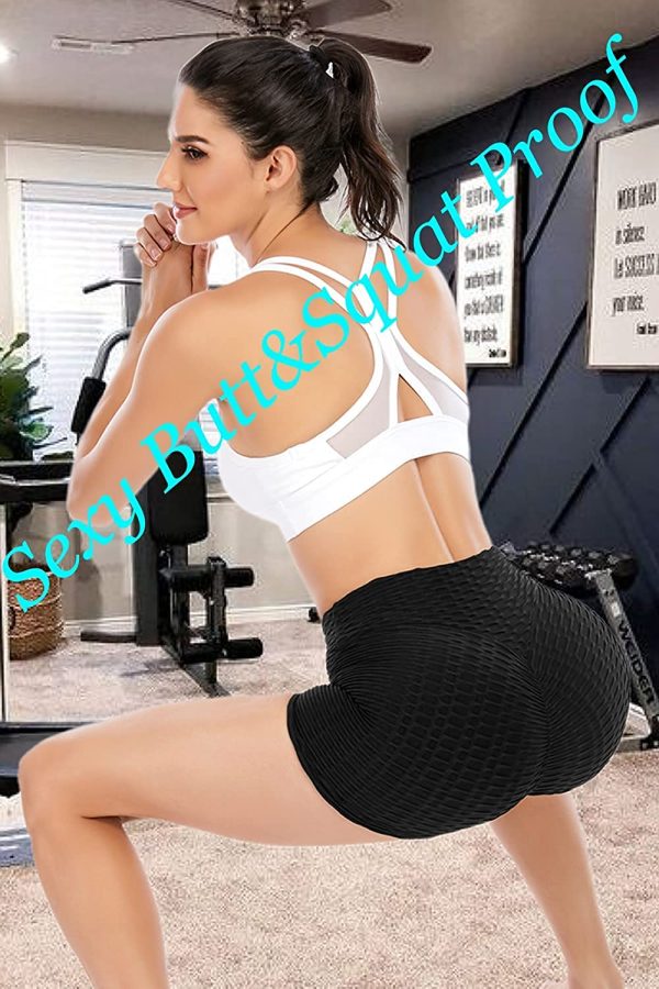 DODOING Scrunch Butt Shorts for Women High Waisted Yoga Shorts Ruched Butt Lifting Booty Shorts Gym Workout Hot Pants