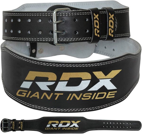 RDX Weight Lifting Belt Gym Fitness, Cowhide Leather, 4?? Padded Lumbar Back Support, 10 Adjustable Holes, Powerlifting Bodybuilding Deadlifts Squats Exercise Workout, Strength Training Equipment - Image 4