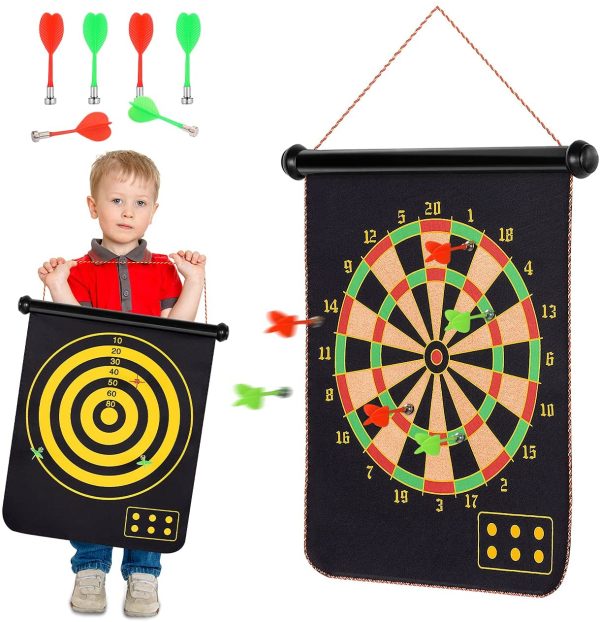 LET'S GOT! Powerful Double-Sided Magnet 15''Dart Board Set (6 pcs darts) - Garden Toys & Ideal Gift - Image 6