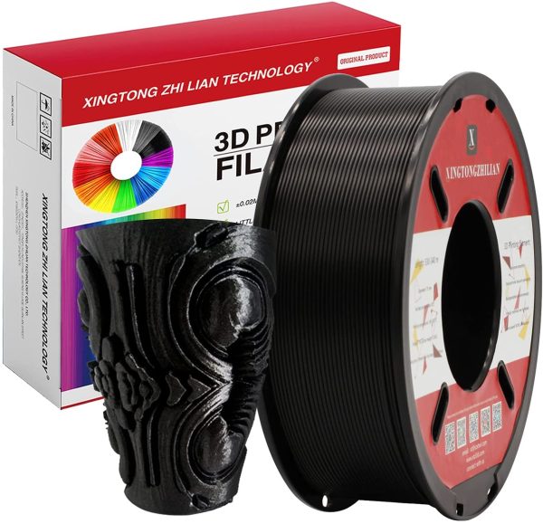 PLA 3D Printer Filament , PLA Filament 1.75mm, 1.75mm Printing Material Accuracy +/- 0.02 mm 1kg/Spool , PLA Black