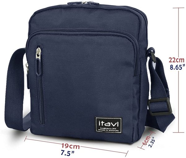 ITAVL Messenger Bag Flight bag Across Body Shoulder Multi-Pocket RPET Polyester - Image 5