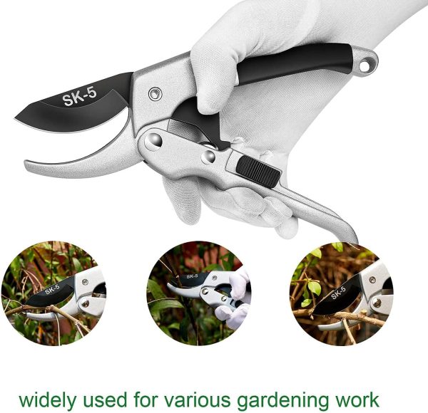 JYWYBF Garden Secateurs, Professional Pruning Shears with Sharp and Stainless Steel Blade, Non-slip Handle, Garden Scissors, Bypass Secateurs - Image 2