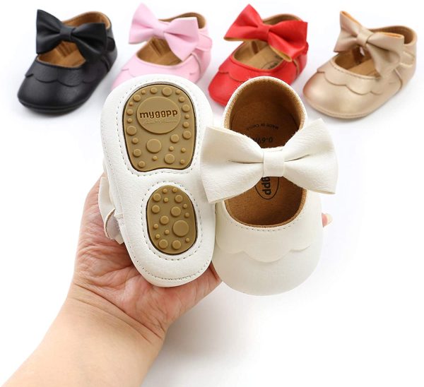 MASOCIO Baby Girls Mary Jane Shoes Infant Princess Bowknot Anti Slip Soft Sole Prewalker Shoes - Image 5