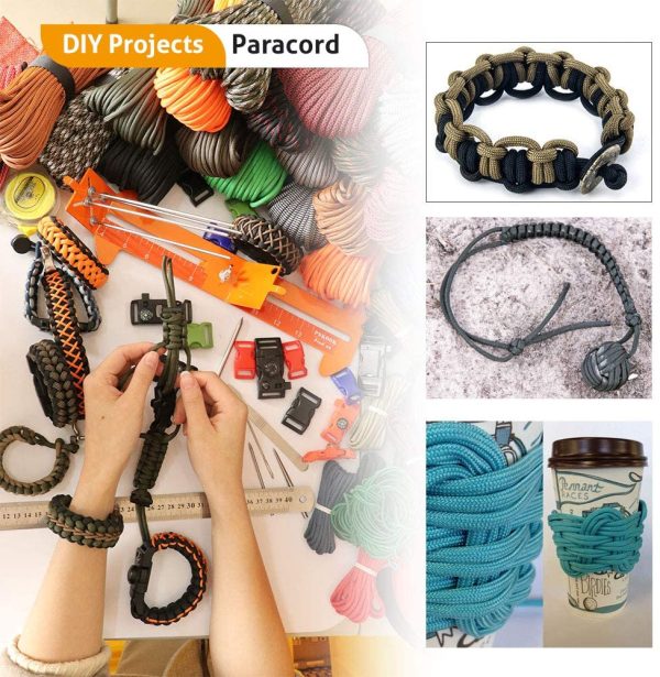 PSKOOK 100m Paracord Lanyard Parachute Cord-7 triple strands Outdoor Camping Tent Rope Weaving - Image 2